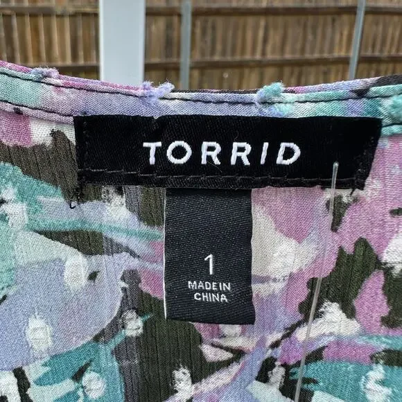 Torrid Purple/black Kimono 1X - Picture 3 of 3